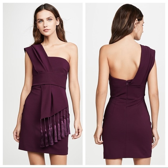 Cushnie Revolve Purple Scarf Fringe Mini Dress 0 New - Picture 9 of 9